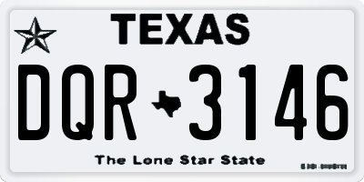 TX license plate DQR3146