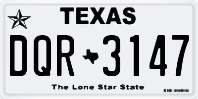 TX license plate DQR3147
