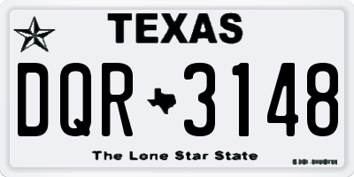 TX license plate DQR3148