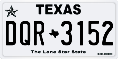 TX license plate DQR3152