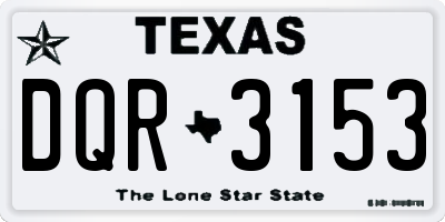 TX license plate DQR3153