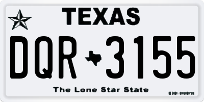 TX license plate DQR3155