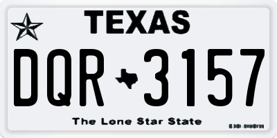 TX license plate DQR3157