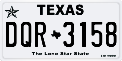 TX license plate DQR3158