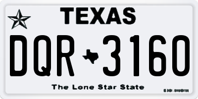 TX license plate DQR3160
