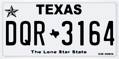 TX license plate DQR3164