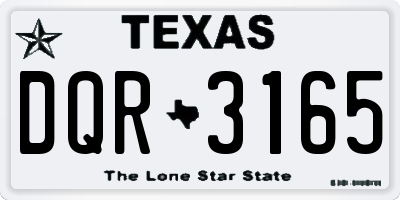 TX license plate DQR3165