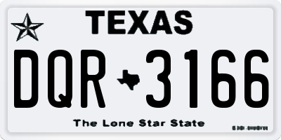 TX license plate DQR3166
