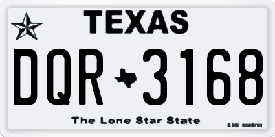 TX license plate DQR3168