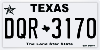 TX license plate DQR3170