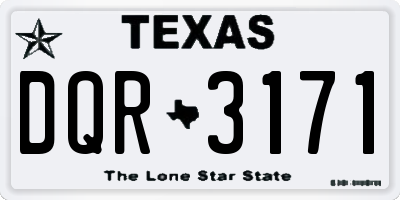 TX license plate DQR3171