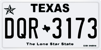 TX license plate DQR3173
