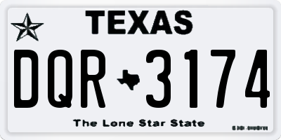 TX license plate DQR3174