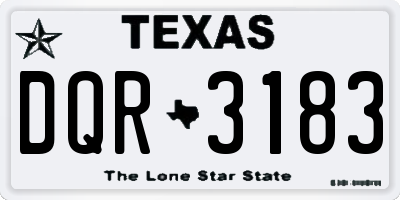 TX license plate DQR3183