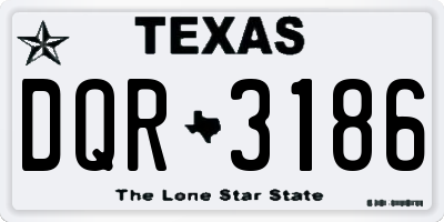 TX license plate DQR3186