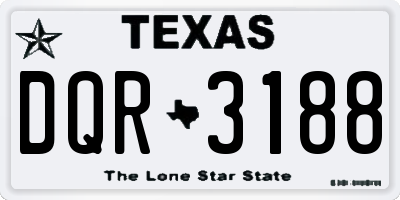 TX license plate DQR3188