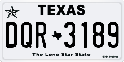 TX license plate DQR3189