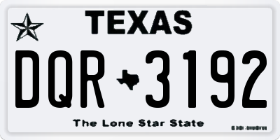 TX license plate DQR3192
