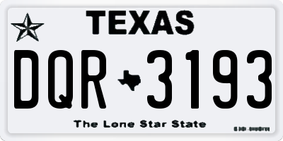 TX license plate DQR3193