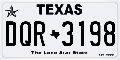 TX license plate DQR3198