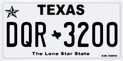 TX license plate DQR3200