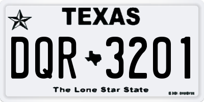 TX license plate DQR3201