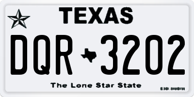 TX license plate DQR3202