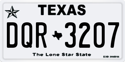 TX license plate DQR3207