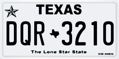 TX license plate DQR3210