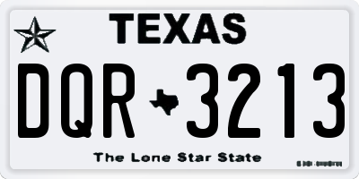 TX license plate DQR3213