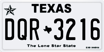 TX license plate DQR3216