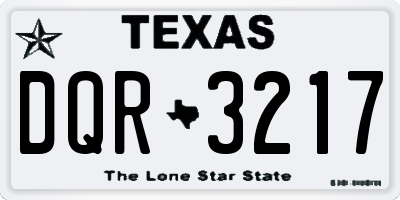 TX license plate DQR3217