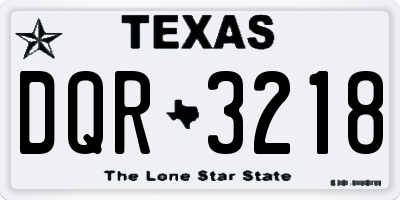 TX license plate DQR3218