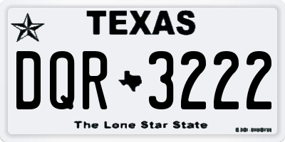 TX license plate DQR3222