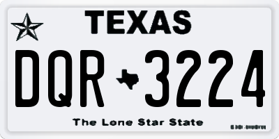 TX license plate DQR3224