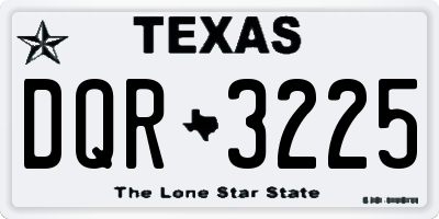 TX license plate DQR3225