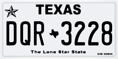TX license plate DQR3228