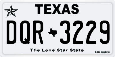 TX license plate DQR3229