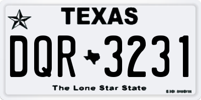 TX license plate DQR3231