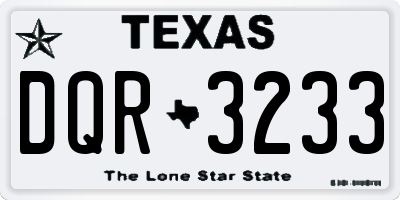 TX license plate DQR3233