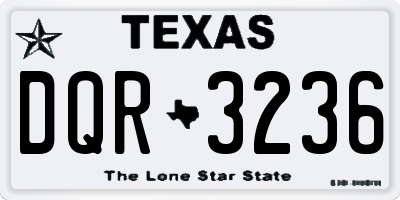 TX license plate DQR3236