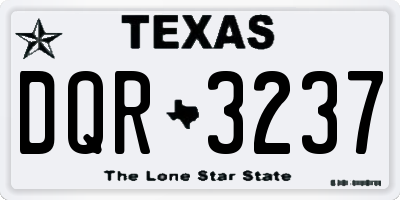 TX license plate DQR3237