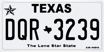 TX license plate DQR3239