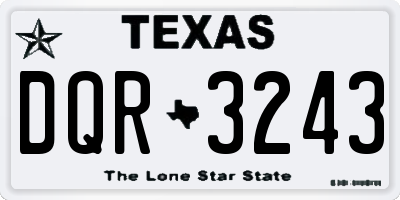 TX license plate DQR3243