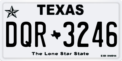 TX license plate DQR3246