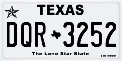 TX license plate DQR3252