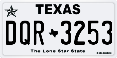 TX license plate DQR3253