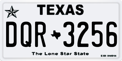 TX license plate DQR3256