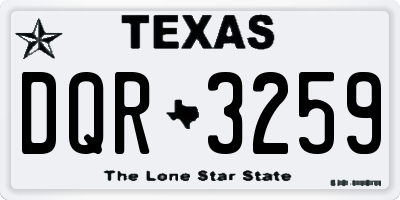 TX license plate DQR3259
