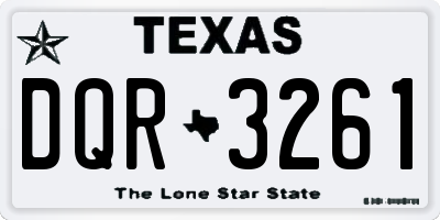 TX license plate DQR3261